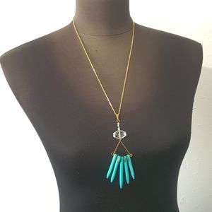 Handmade Turquoise Spiked Bead Necklace Set